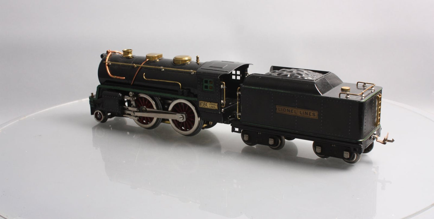 Lionel 384 Vintage Standard Gauge Lionel Lines 2-4-0 Steam Locomotive and Tender