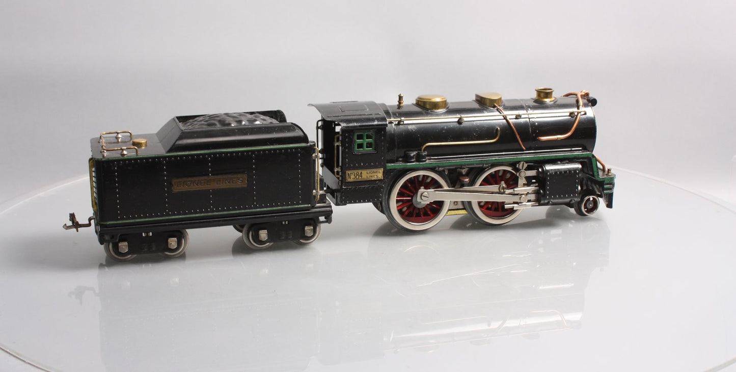 Lionel 384 Vintage Standard Gauge Lionel Lines 2-4-0 Steam Locomotive and Tender