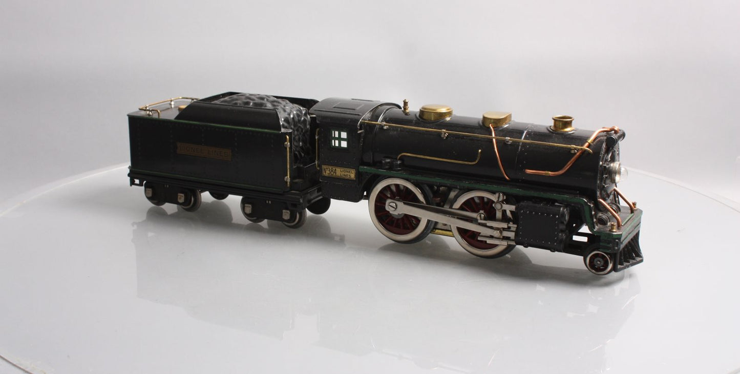 Lionel 384 Vintage Standard Gauge Lionel Lines 2-4-0 Steam Locomotive and Tender