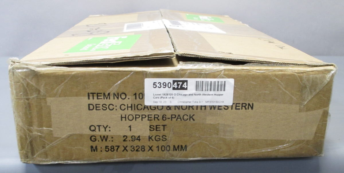 Lionel 1928120 O Chicago and North Western Hopper Cars (Pack of 6)