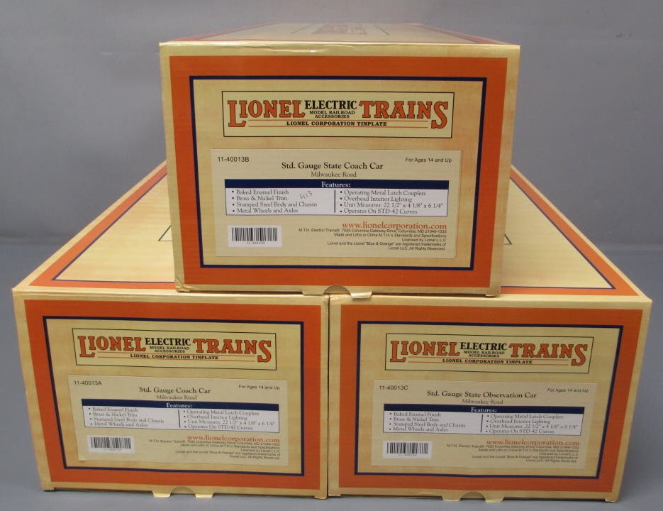 MTH 11-40013 Std. Gauge Milwaukee Road Tinplate State Set (Set of 3)