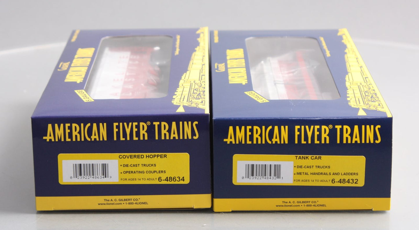 American Flyer 6-49625 S Gauge Bakelight 3 Dome Tank and Covered Hopper