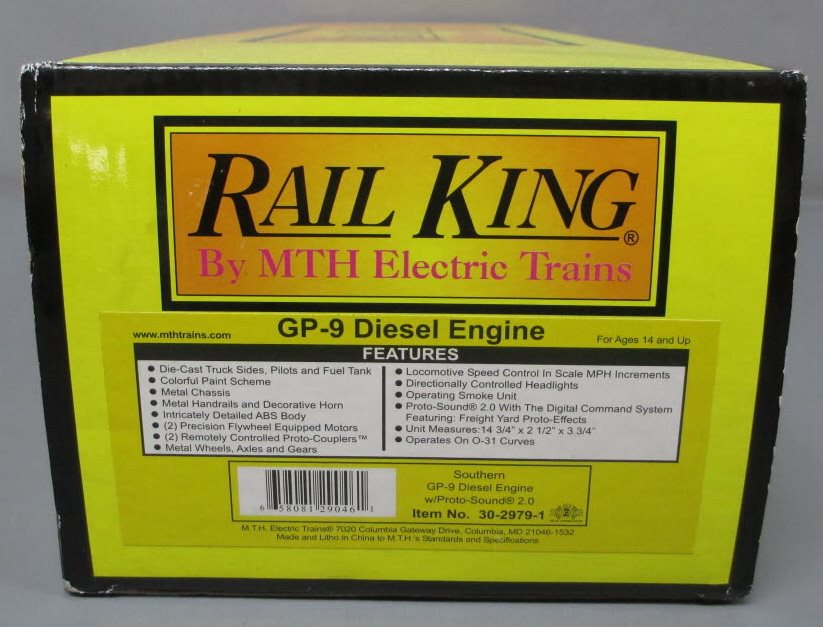 MTH 30-2979-1 Southern GP-9 Diesel Engine #303 with Proto-Sound 2.0