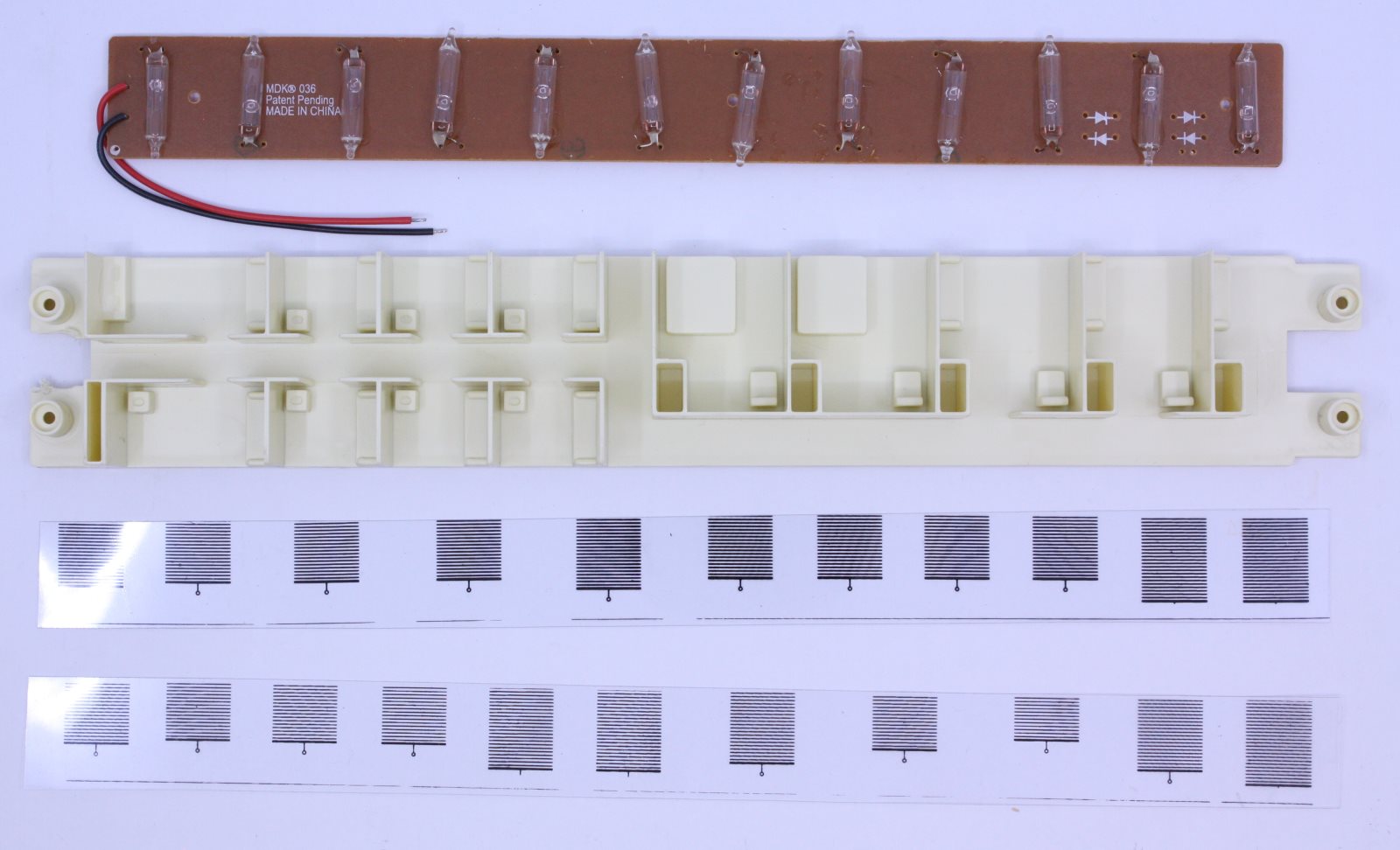 K-Line K4506A Cream Passenger Car Interior Insert Kit with Lighting Board