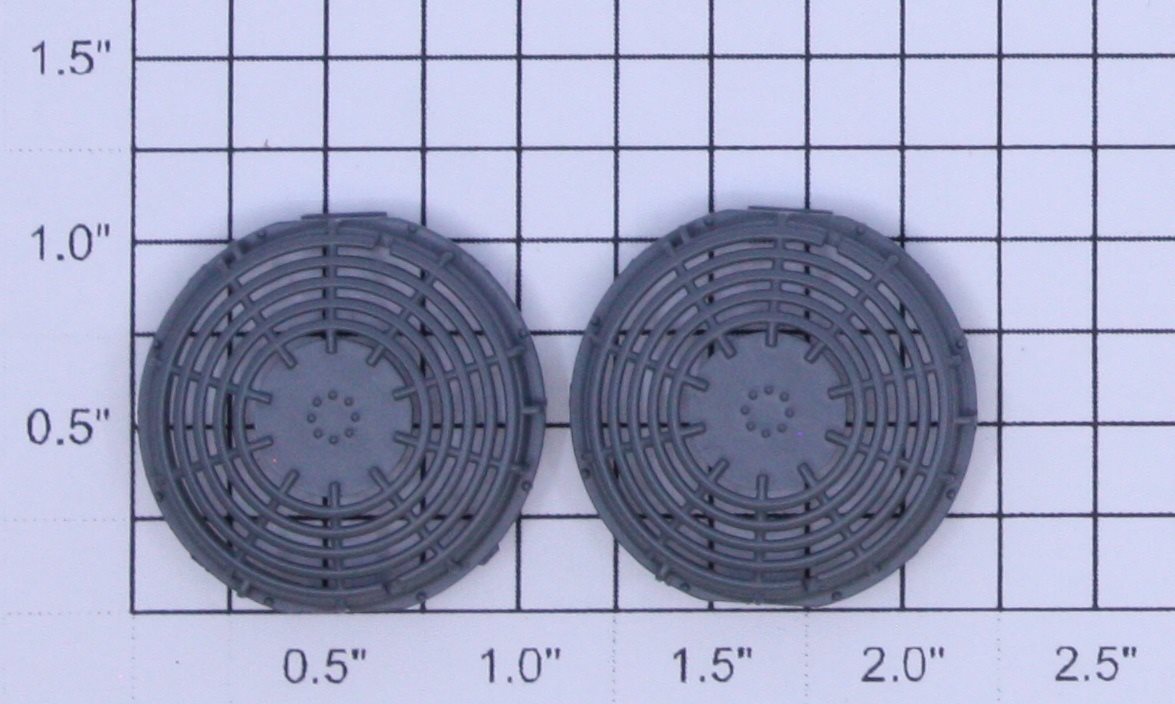 K-Line K2452-11-02 Dark Gray Screen Vent Tops with Hose Detail (Set of 2)