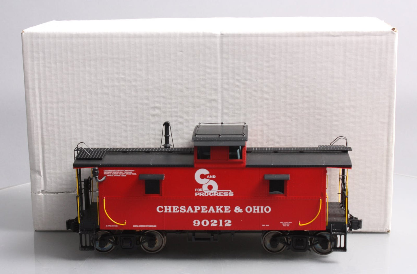 Accucraft AL93-056 1 Gauge Chesapeake & Ohio Steel Caboose in Red #90212