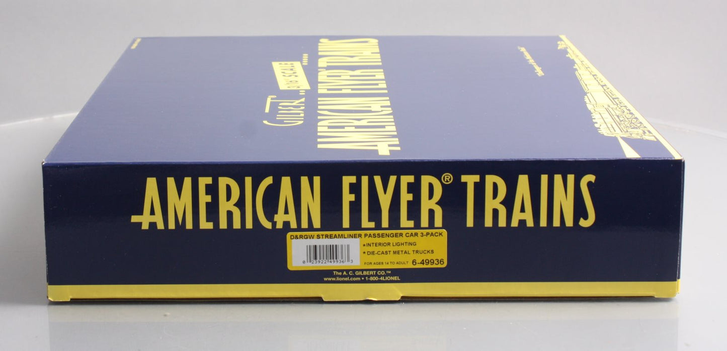 American Flyer 6-49936 S Rio Grande Streamliner Passenger Car (Set of 3)