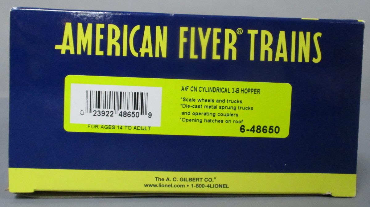 American Flyer 6-48650 S Scale Government of Canada Cylindrical Hopper