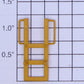 K-Line K7750-02-02 DTTX Car Yellow 3-Rung Ladder with Handrails