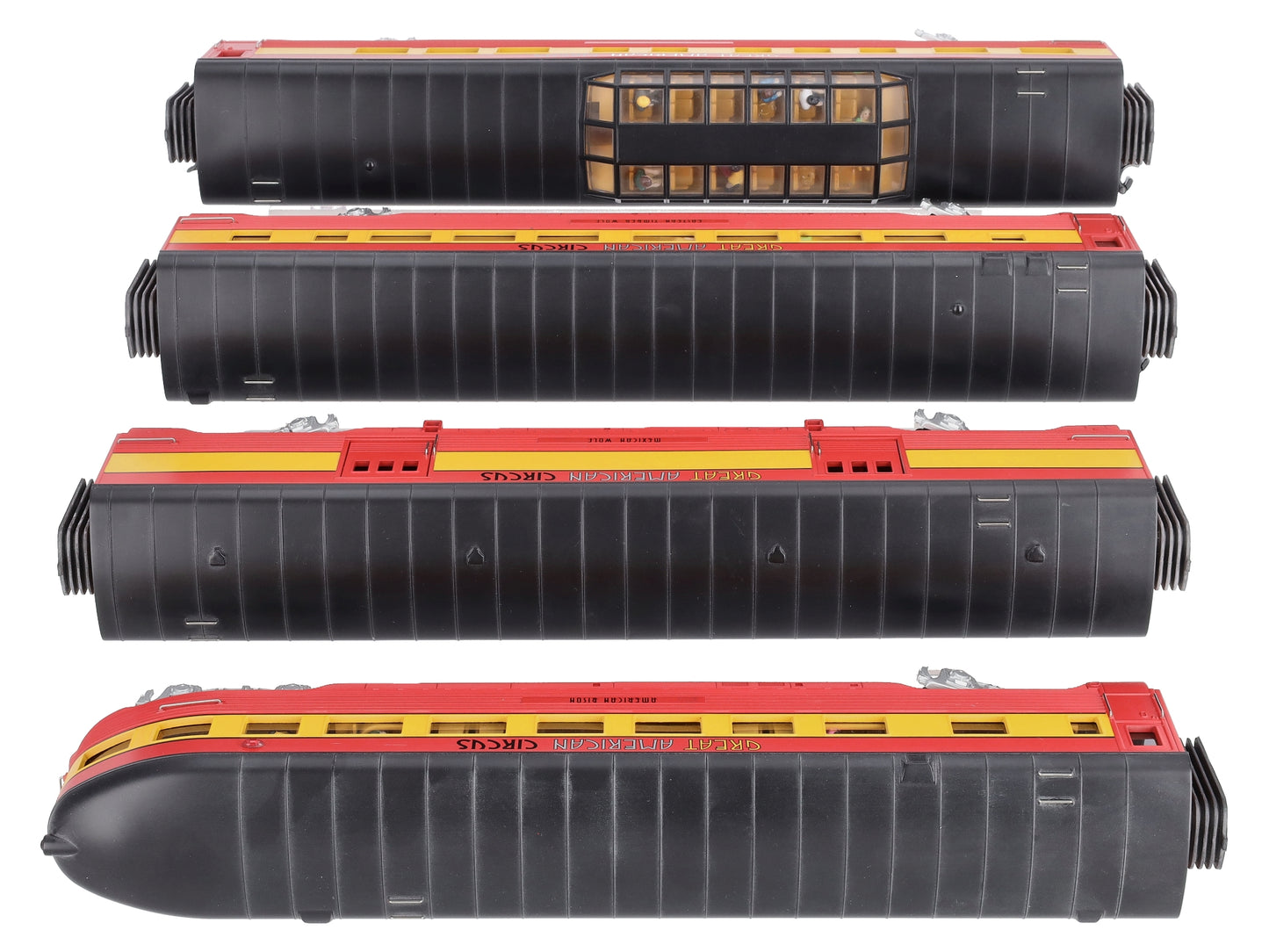 MTH 30-67382 O Circus 60' Streamlined ABS Passenger Car Set (Set of 4)