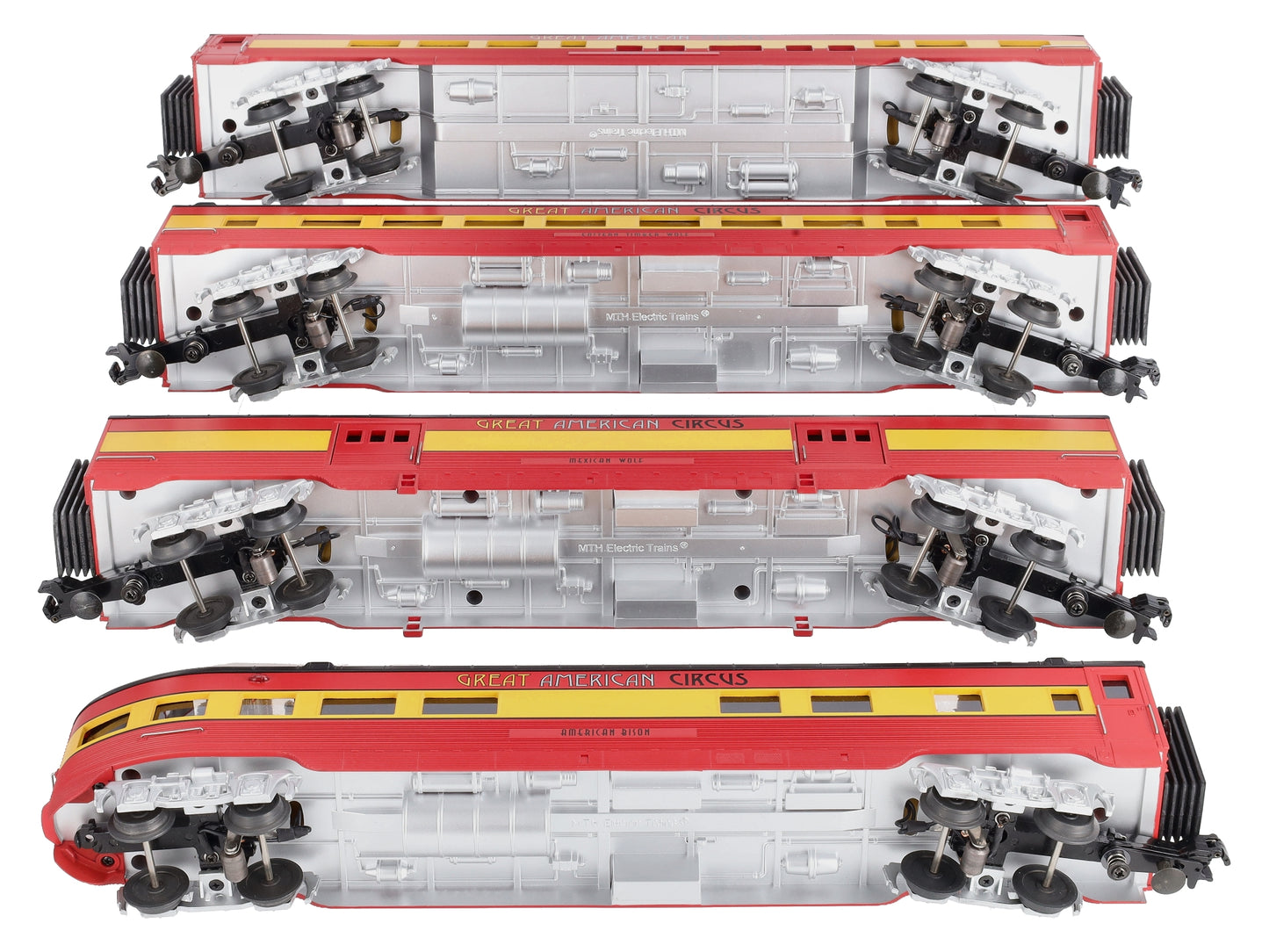 MTH 30-67382 O Circus 60' Streamlined ABS Passenger Car Set (Set of 4)