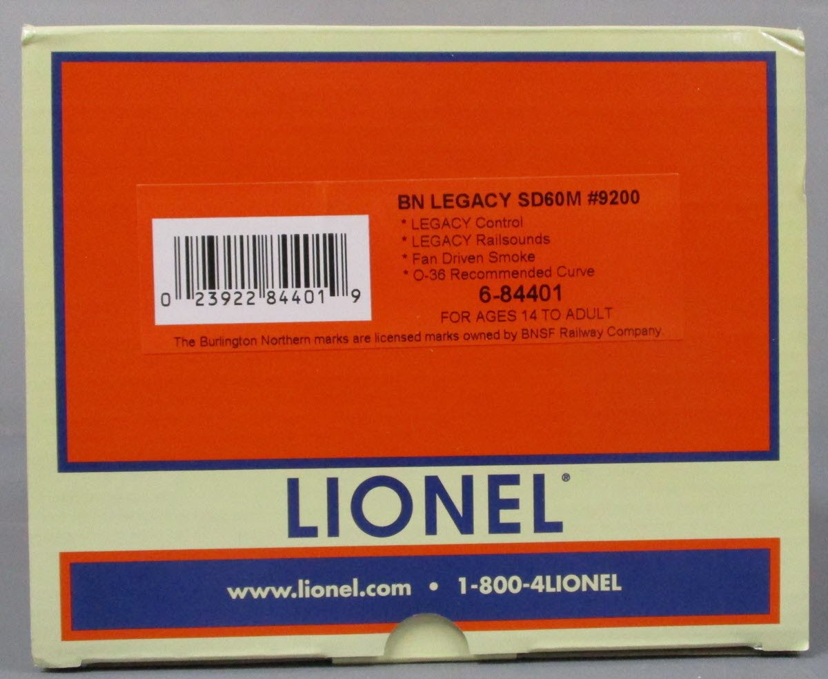 Lionel 6-84401 Burlington Northern EMD Legacy SD60M Diesel Locomotive #9200