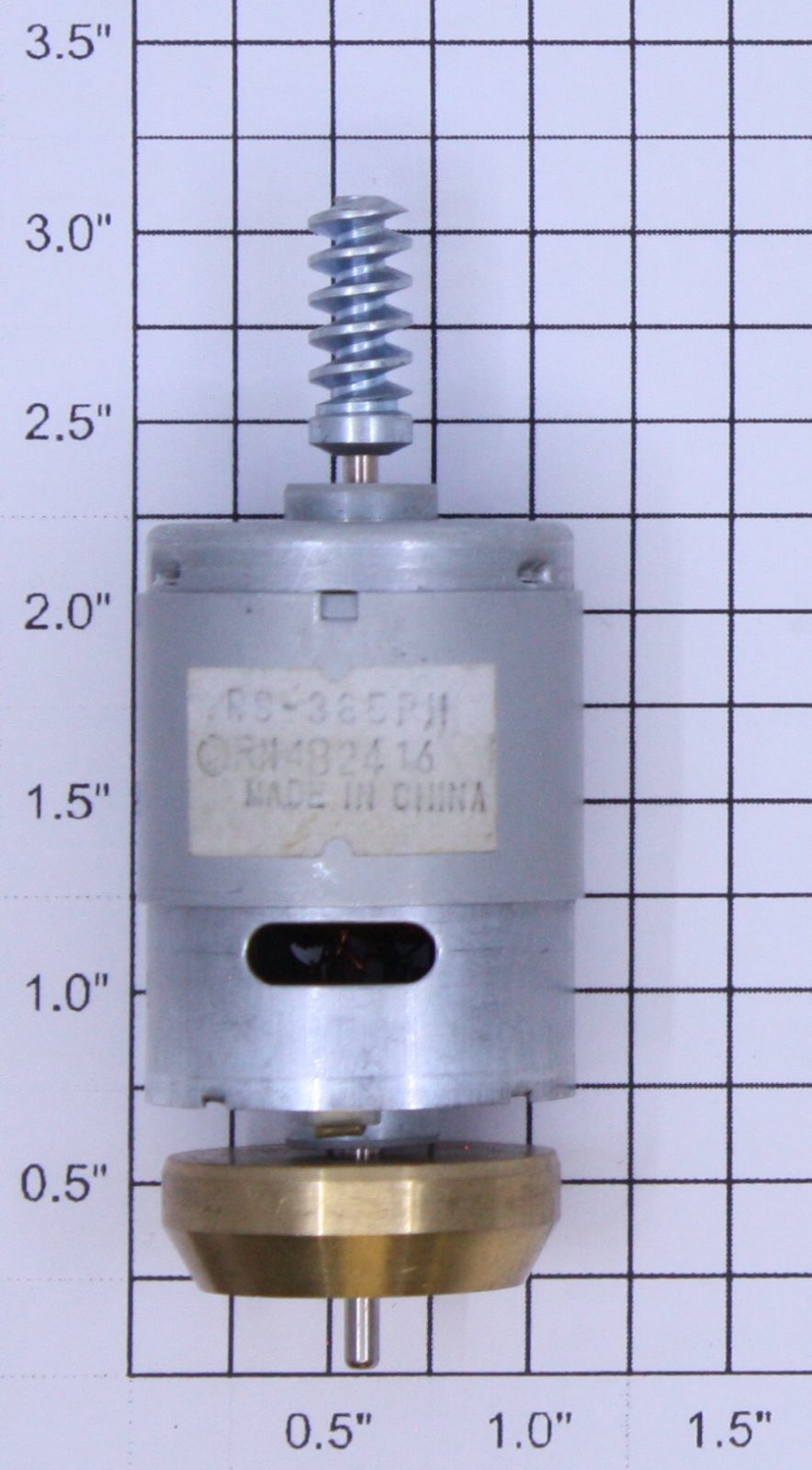 Acme RS-385PH 12 Volt DC Can Motor with Worm Gear and Flywheel