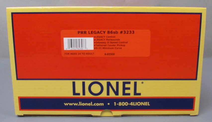 Lionel 6-82308 O Pennsylvania Railroad B6sb 0-6-0 Steam Locomotive #3233