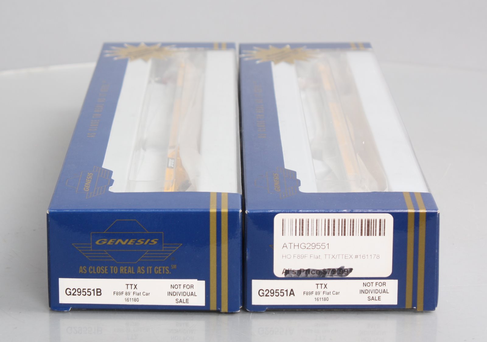 Athearn G29551 HO Scale TTX/TTEX F89F 89' Flat Cars #161180 (Set