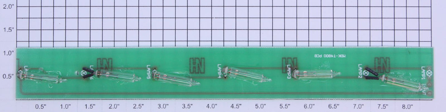 K-Line K4800-X001R2 8.5" Lighting PCB Circuit Board with Six Lamps