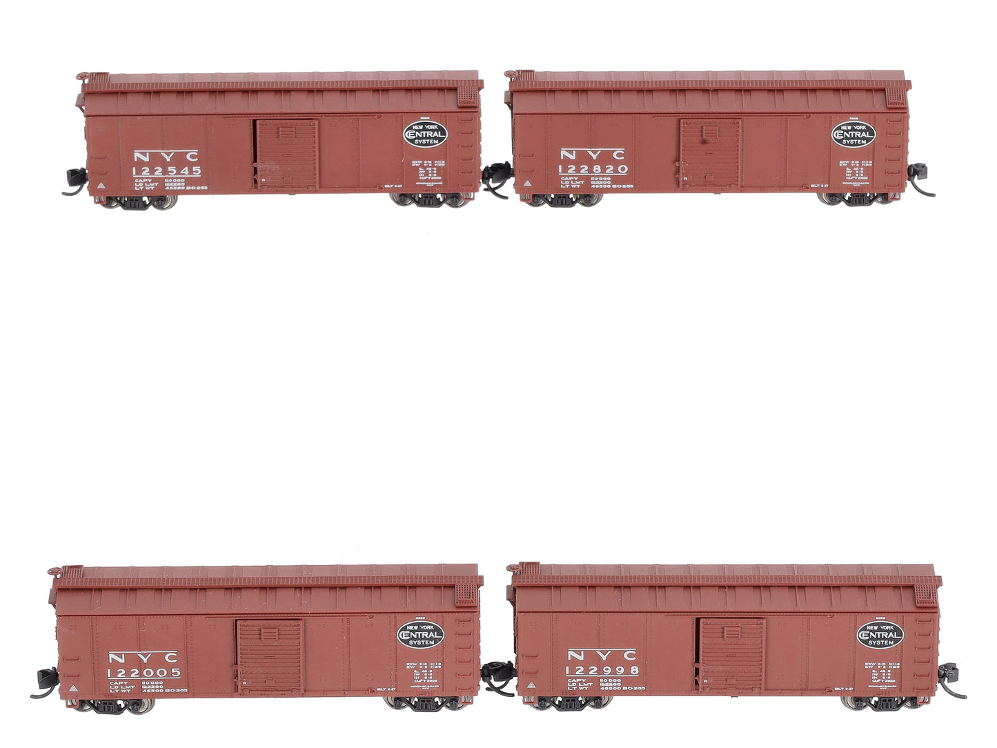 Broadway Limited 3404 N NYC 40' Steel Boxcar with Dreadnaught Ends (Set of 4)
