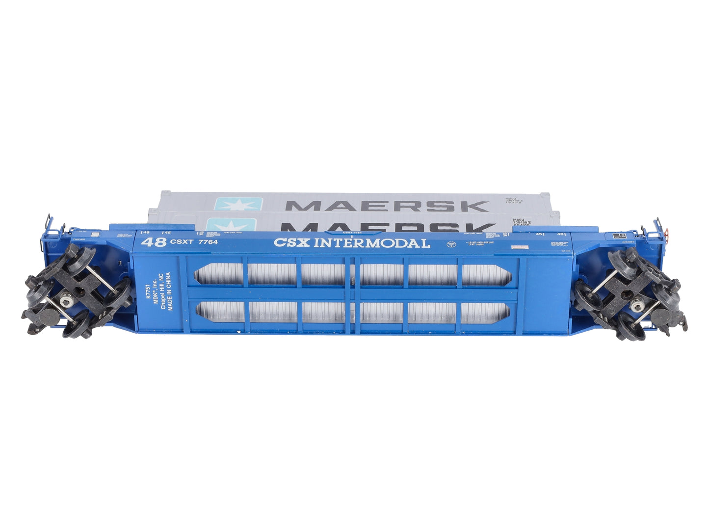 K-Line K776420 CSX Flat Car w/ 2 Containers EX/Box