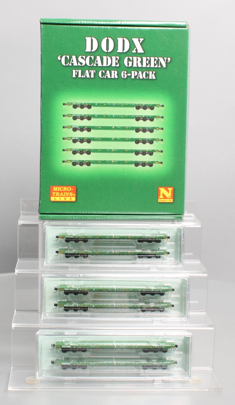Micro-Trains 99301611 N DODX 'Cascade Green' Flatcar (Set of 6)