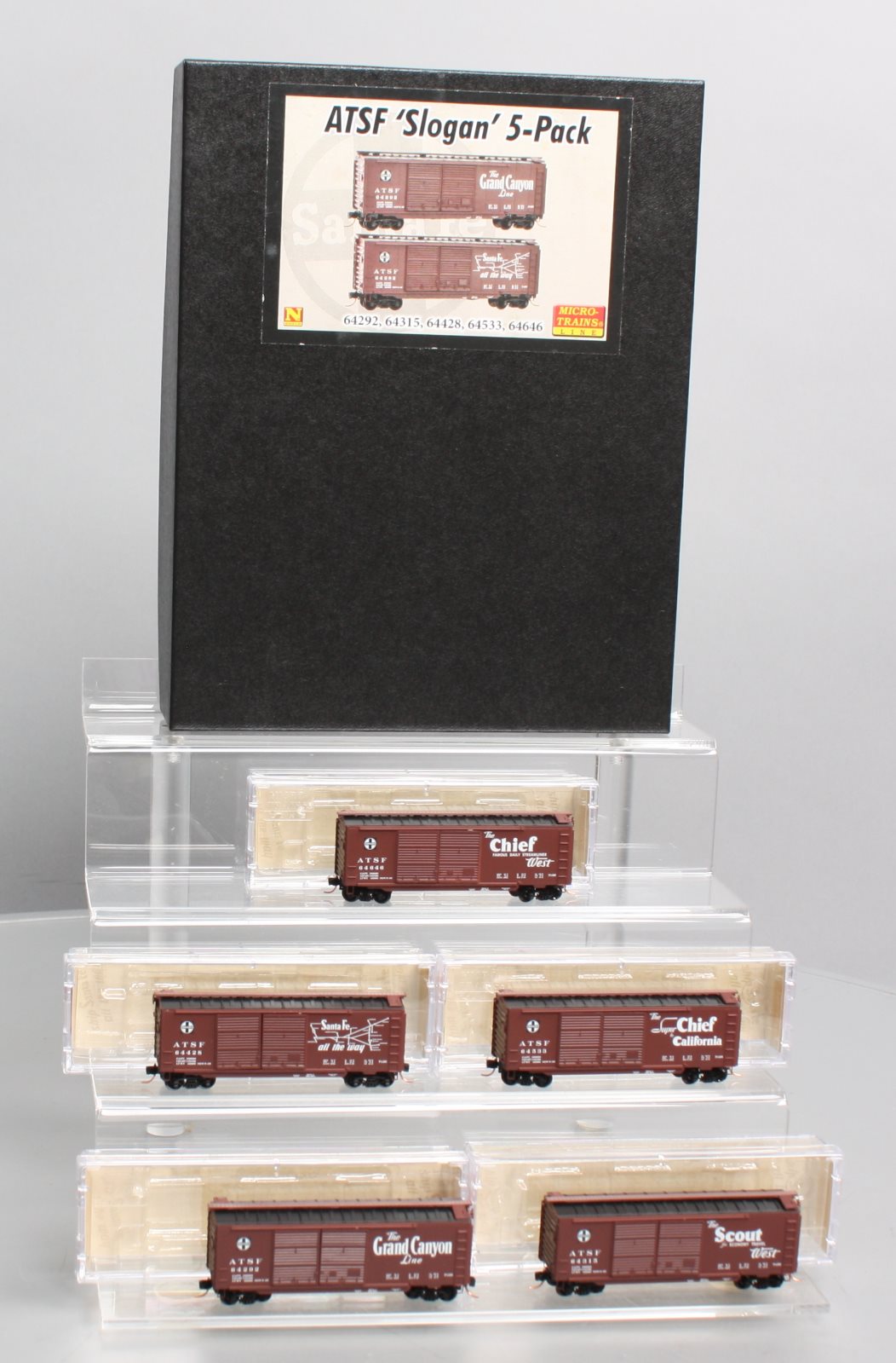 Micro-Trains 99301690 N ATSF Slogan 40' Double Door Boxcar (Set of 5)