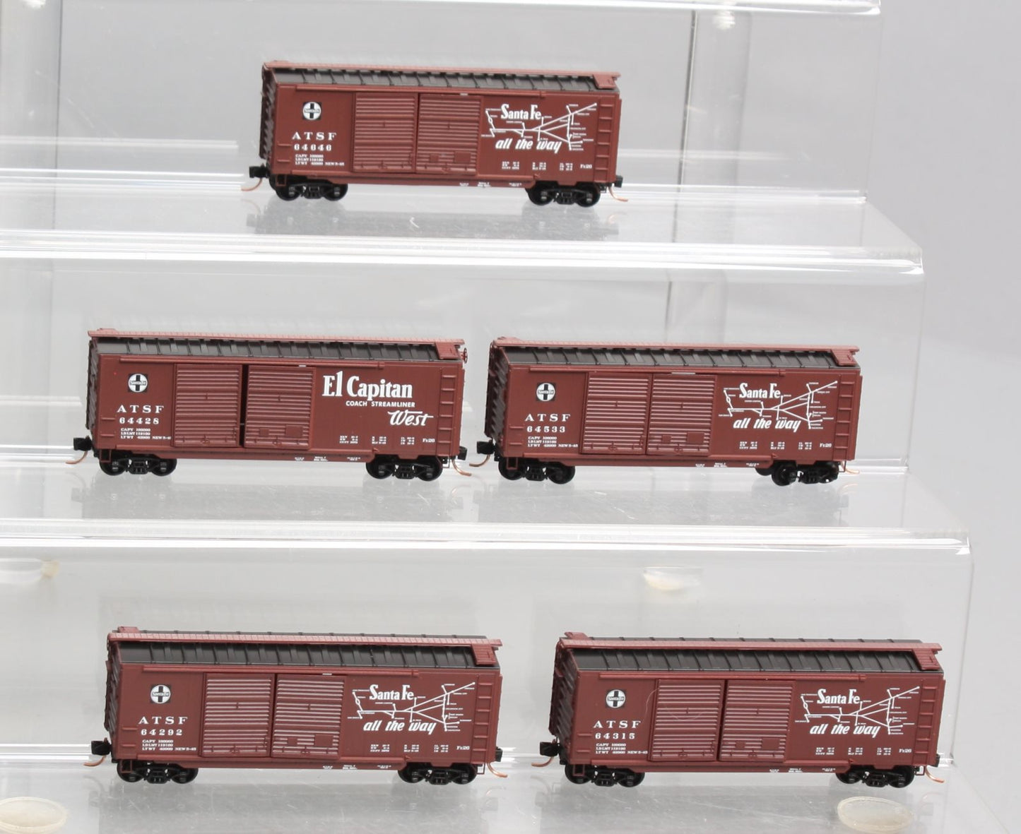 Micro-Trains 99301690 N ATSF Slogan 40' Double Door Boxcar (Set of 5)