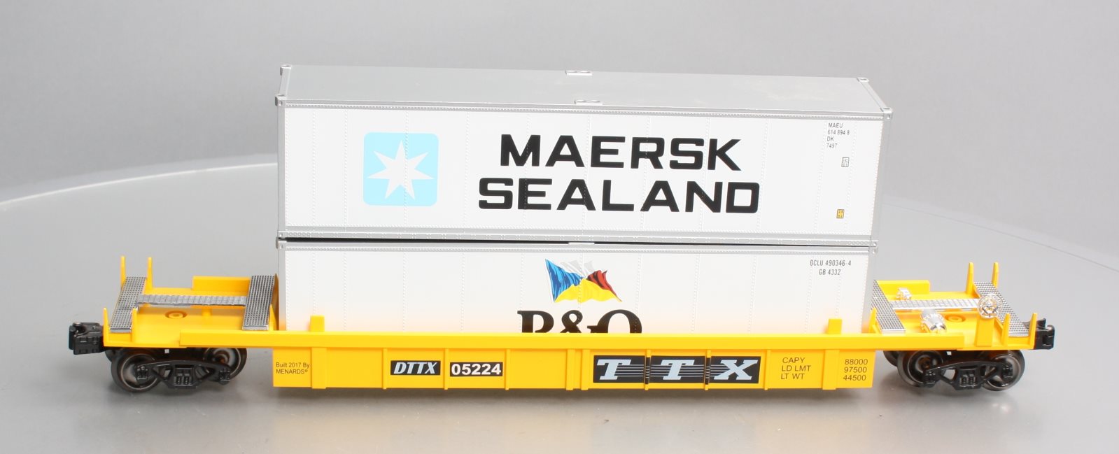 Menards O TTX Flat car w/ Containers #05224 - Custom EX
