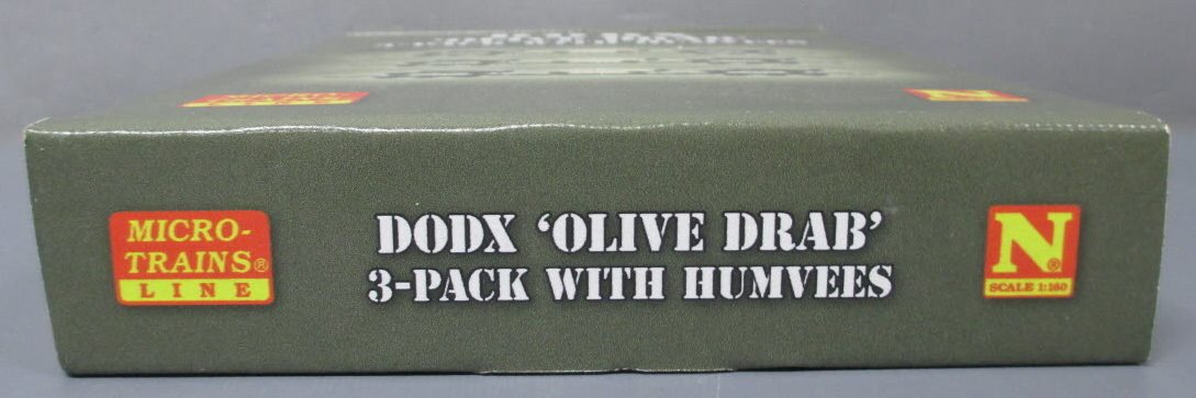 Micro-Trains 99301810 N DODX 68' Heavyduty Flatcar w/Humvees Loads (Set of 3)