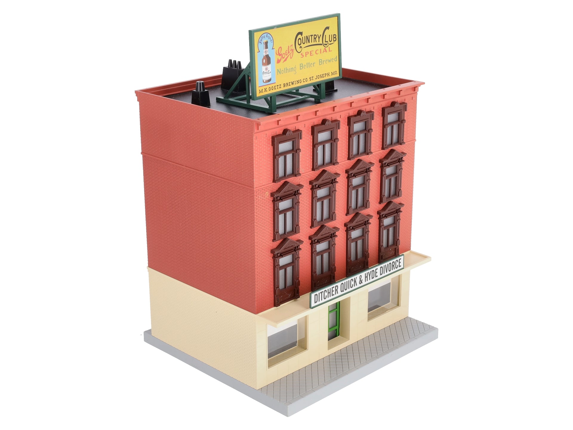 Custom MTH 30-90557 O 4-Story Building - Ditcher Quick & Hyde Divorce