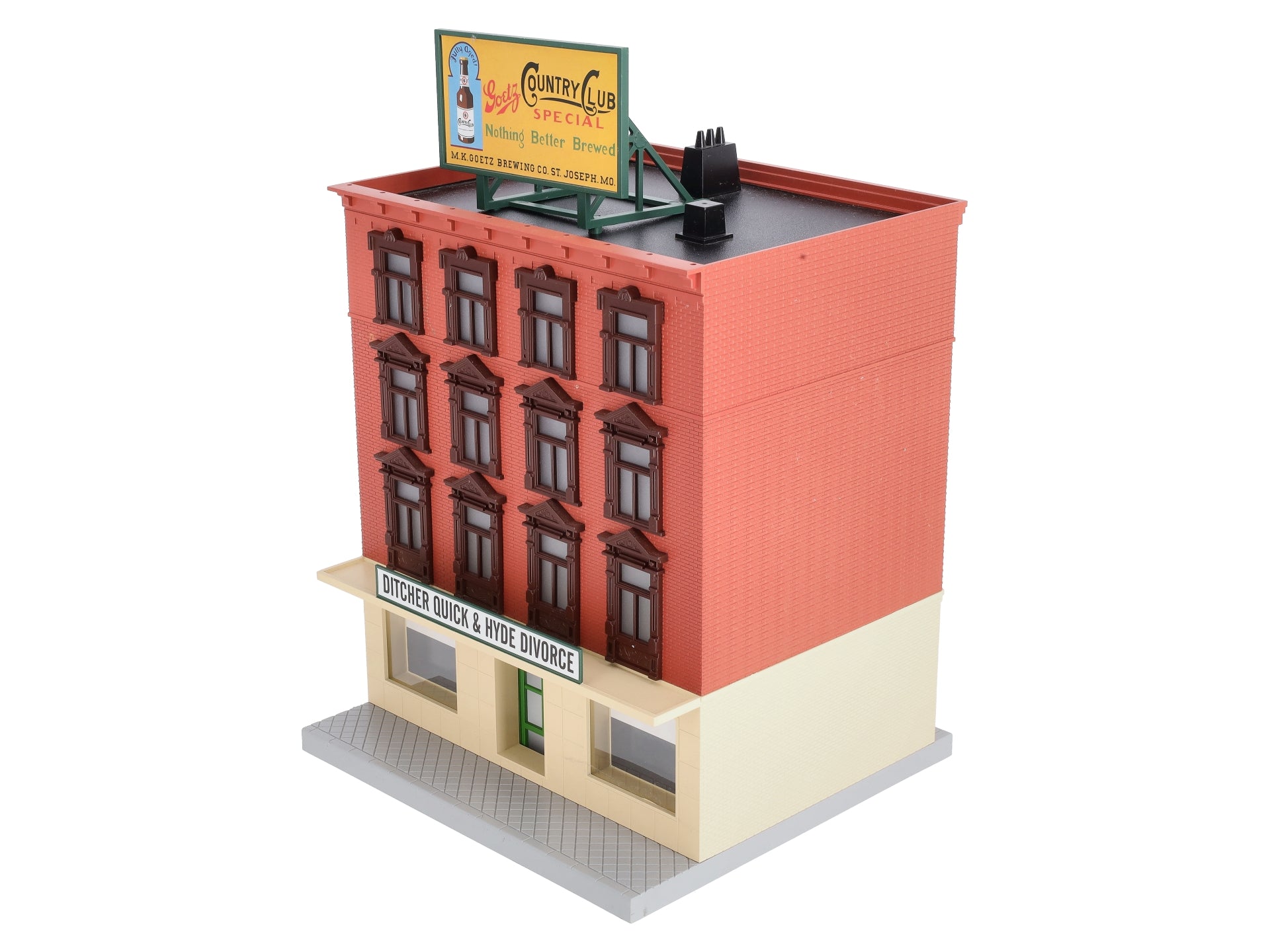Custom MTH 30-90557 O 4-Story Building - Ditcher Quick & Hyde Divorce