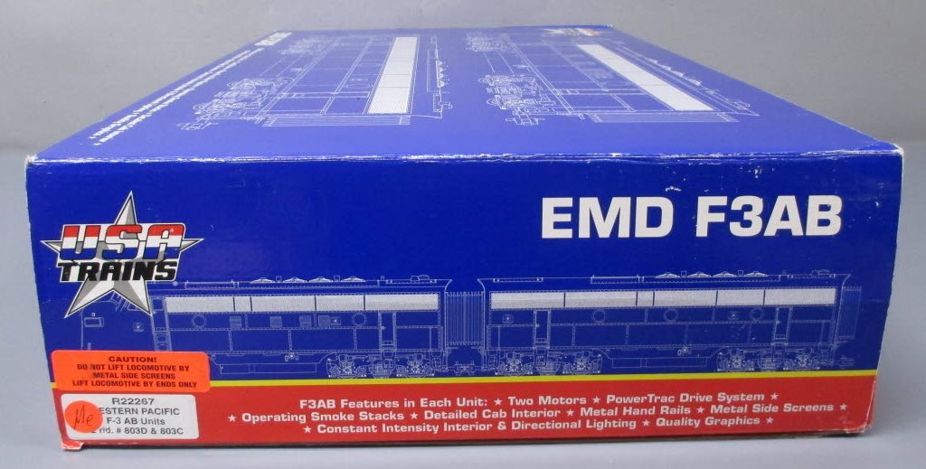 USA Trains 22267 G Western Pacific F3 AB Unit Powered Diesel Locomotives