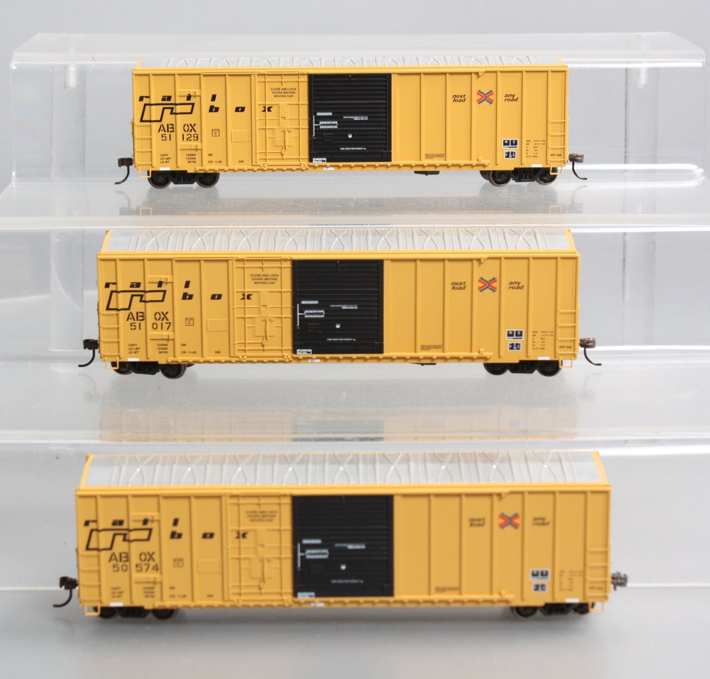 Athearn 71007 HO RailBox/Late 50' FMC Ex-Post Combo Door Boxcar (Set of 3)
