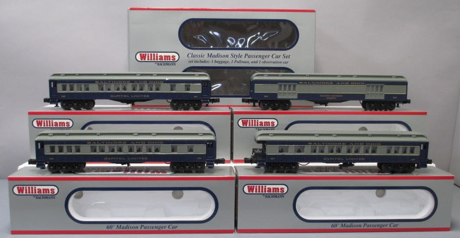 Williams 43451 B&O 60 Ft. Madison Passenger Car Car (Pack of 4)