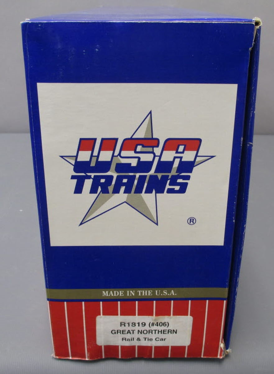 USA Trains R1819 G Great Northern Dark Green Rail and Tie Car
