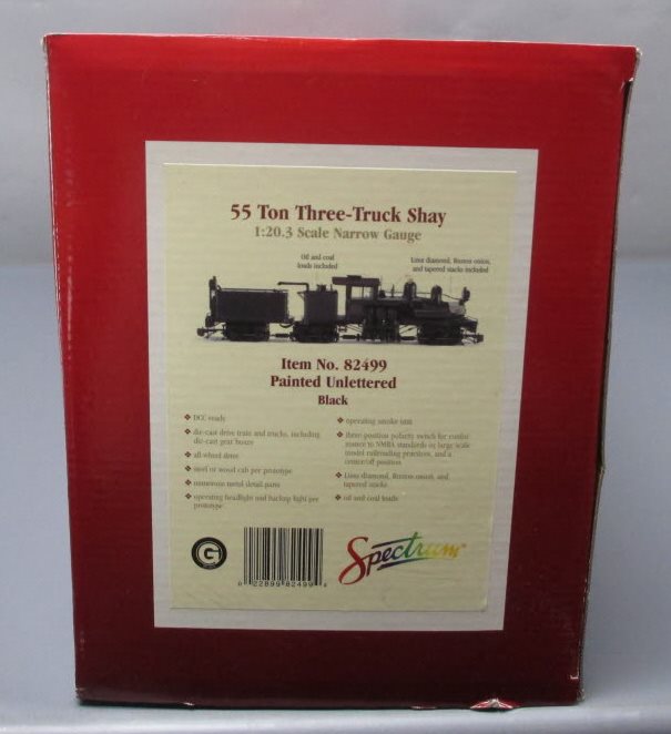 Bachmann 82499 G Painted Unlettered 55 Ton Three-Truck Shay