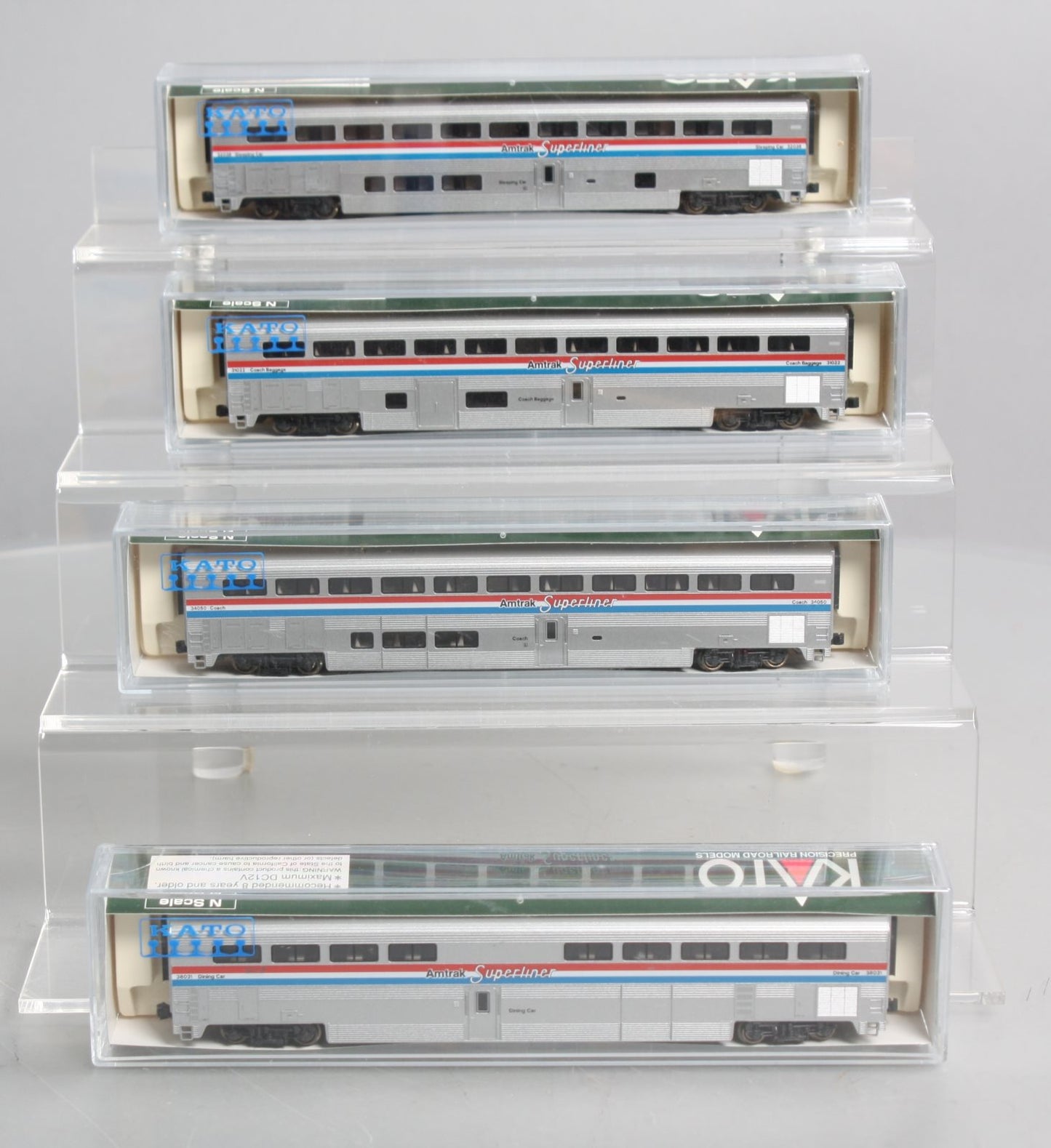 Kato 106-3501 N Amtrak Superliner Phase III Passenger Cars - Set A (Set of 4)