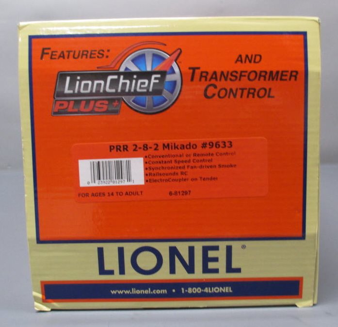 Lionel 6-81297 PRR LionChief Plus 2-8-2 Mikado Steam Locomotive & Tender #9633