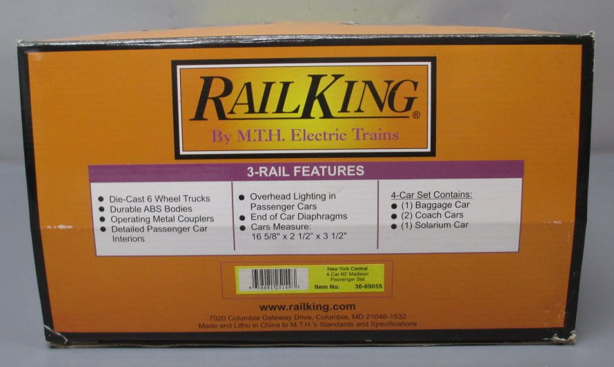 MTH 30-69055 O NYC "The Cardinals Train" 60’ Madison Pass Car Set (Set of 4)