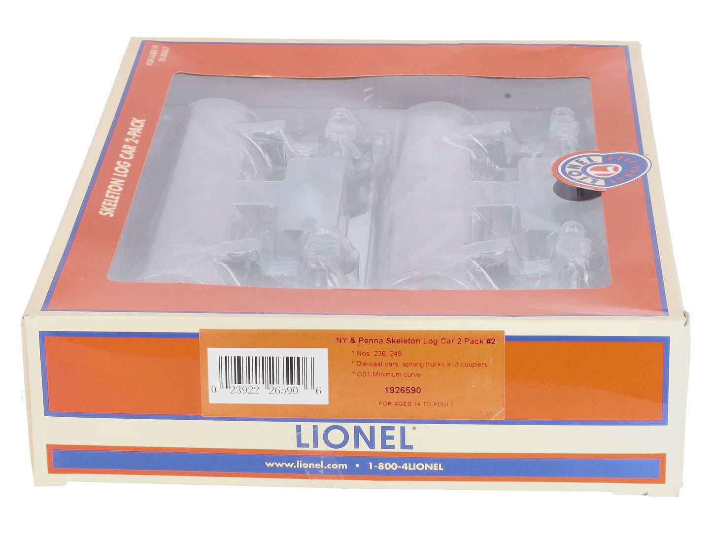 Lionel 1926590 O NY and Penna Skeleton Log Car B (Pack of 2)