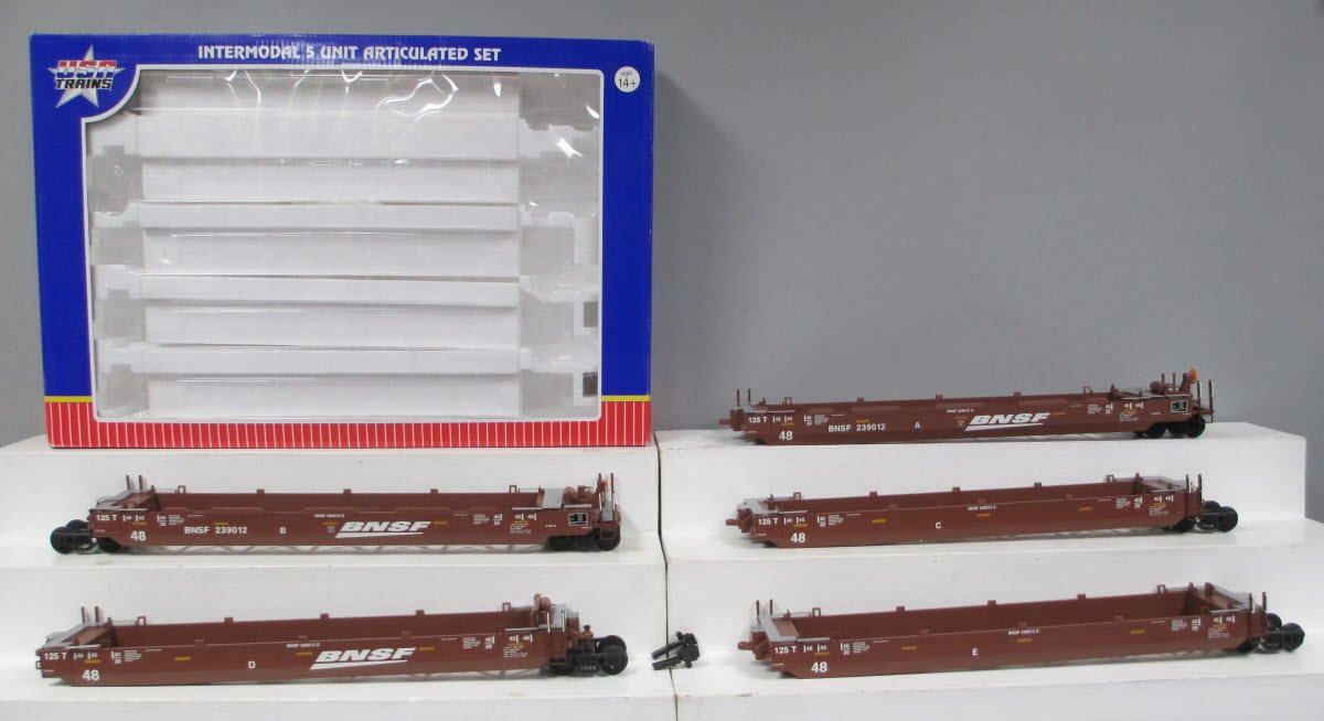 USA Trains R17160 G BNSF Intermodal 5 Unit Articulated Set