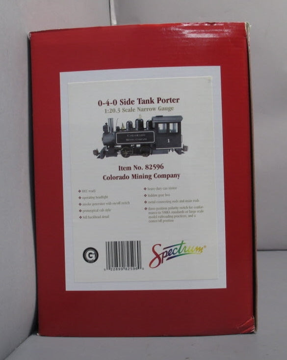 Bachmann 82596 G Scale Colorado Mining 0-4-0 Side Tank Porter #1