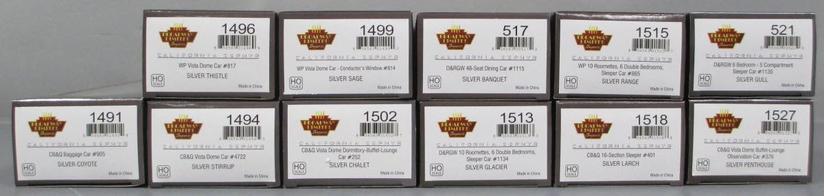 Broadway Limited 1549 HO California Zephyr 11-Car Mixed Set