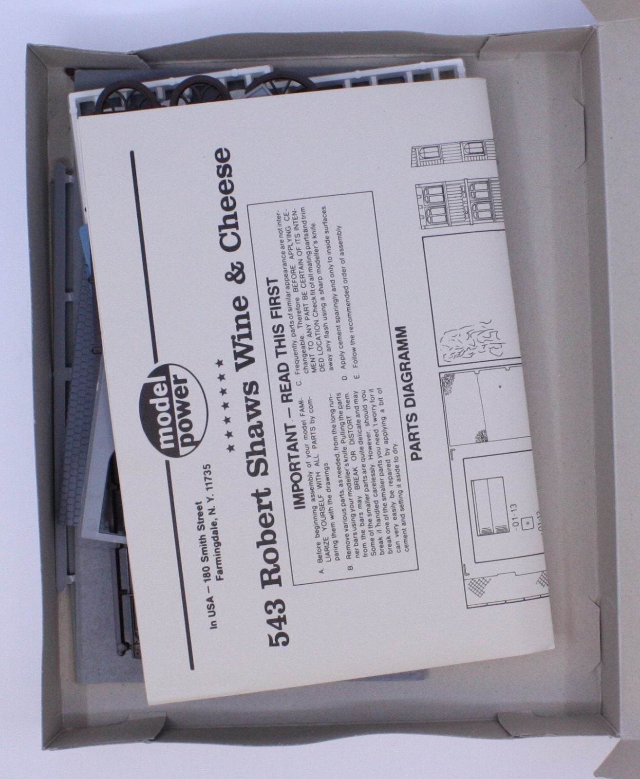 Model Power 543 HO Robert Shaws Wine and Cheese Building Kit-Opened