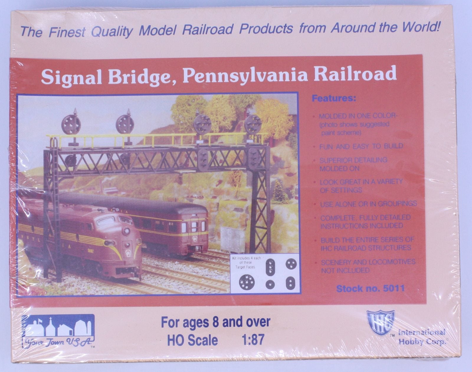 IHC 5011 HO Signal Bridge Pennsylvania Rail Road Plastic Kit Trainz
