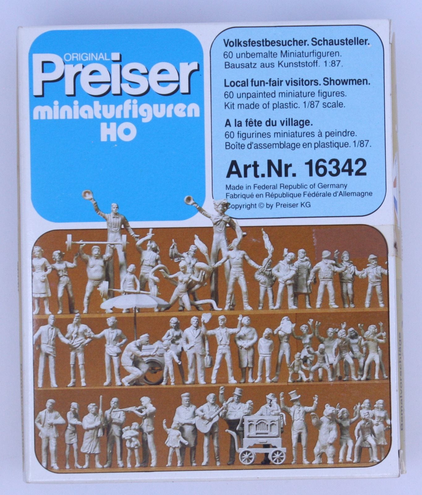 Preiser 16342 HO Unpainted Local Fun-Fair Visitors & Showmen Plastic Figure Kit
