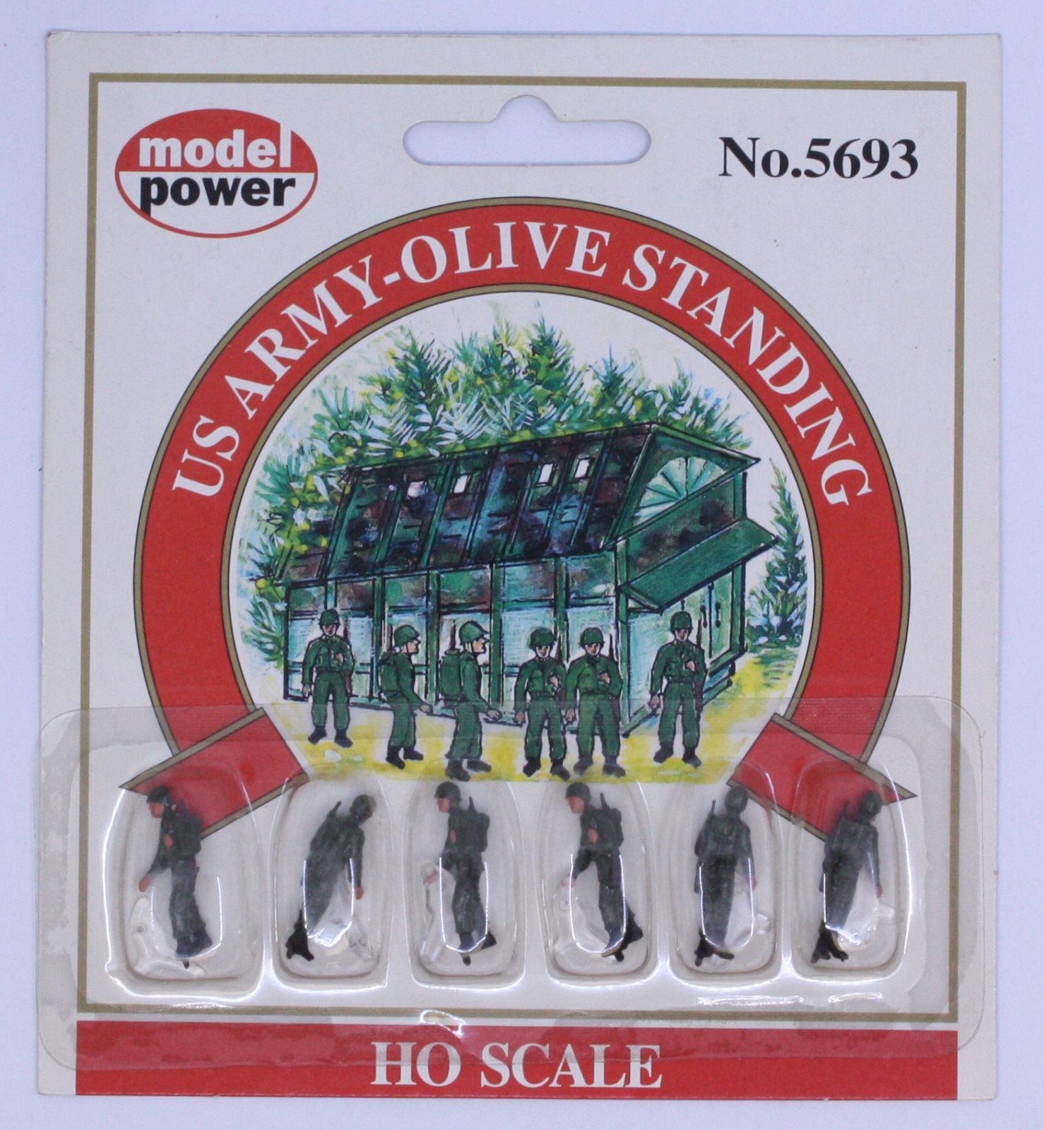 Model Power 5693 US Army-Olive Standing Soldier Figures (Pack of 6)