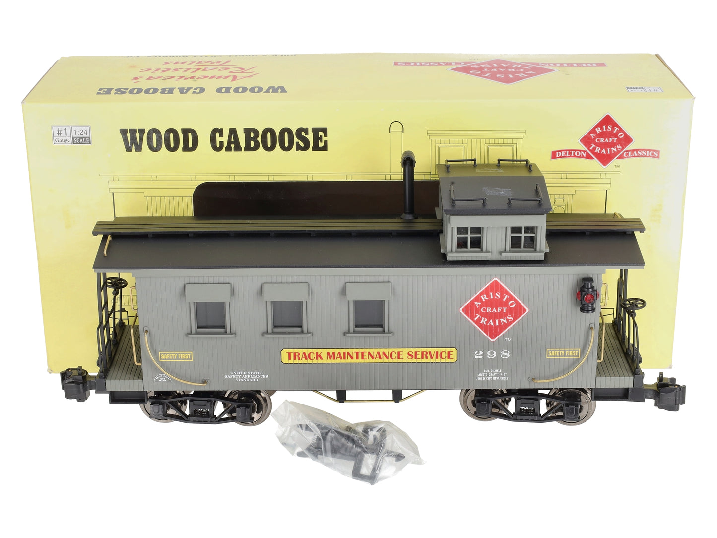 Aristo-Craft 82198 1998 Club Car Track Maintance Service Wood Caboose EX/Box