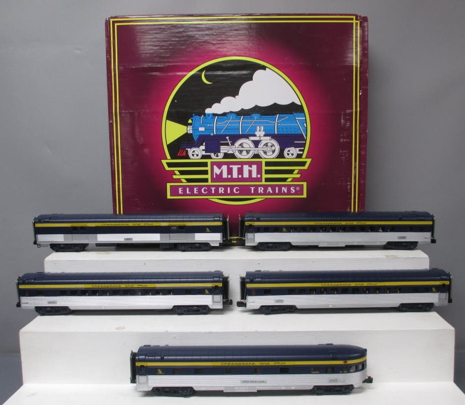 MTH 20-65226 O Chesapeake & Ohio 5pk 70' Streamlined Ribbed Passenger Cars