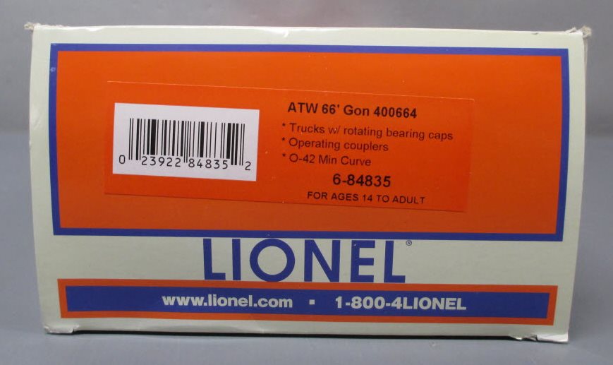 Lionel 6-84835 O Gauge Atlantic and Western 66' Mill Gondola #400664
