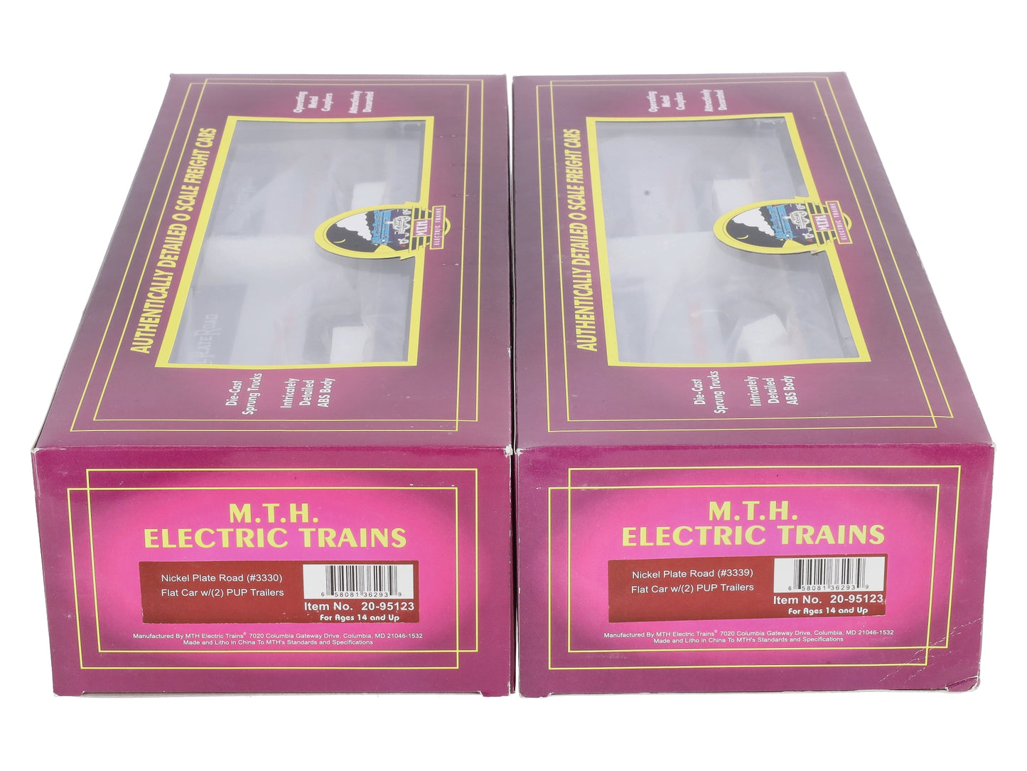 MTH 20-95123 O NKP Flatcar w/Pup Trailers (Pack of 2)
