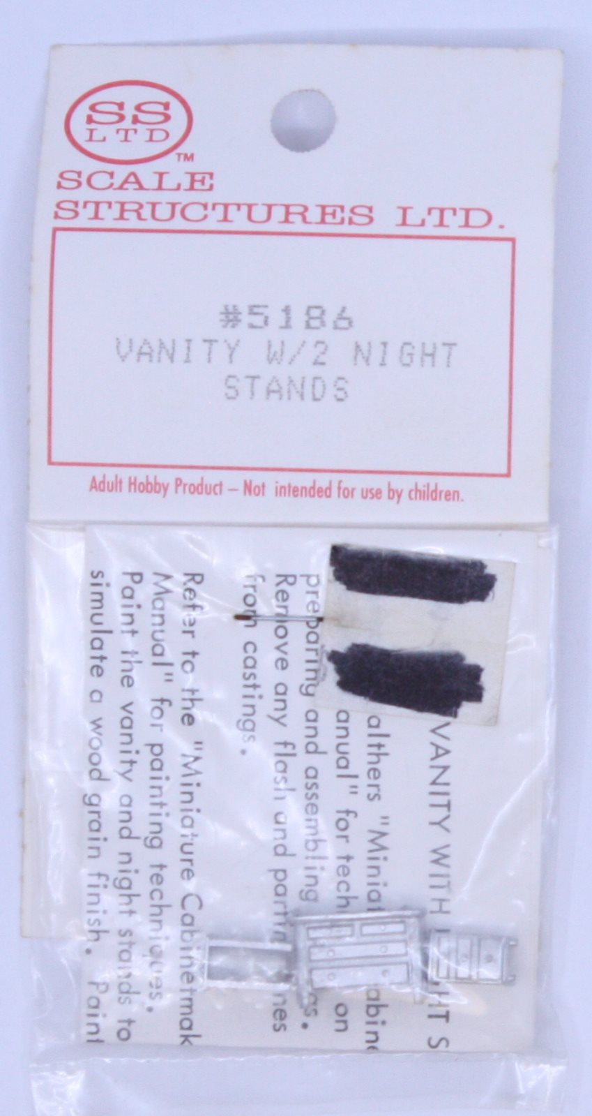 Scale Structures 5186 Vanity with Two Night Stands